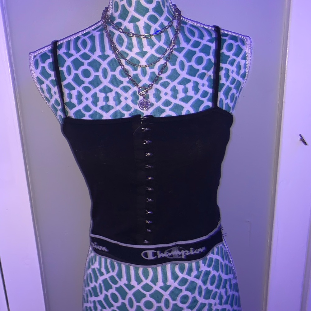 Custom champion hook Eyelet crop top